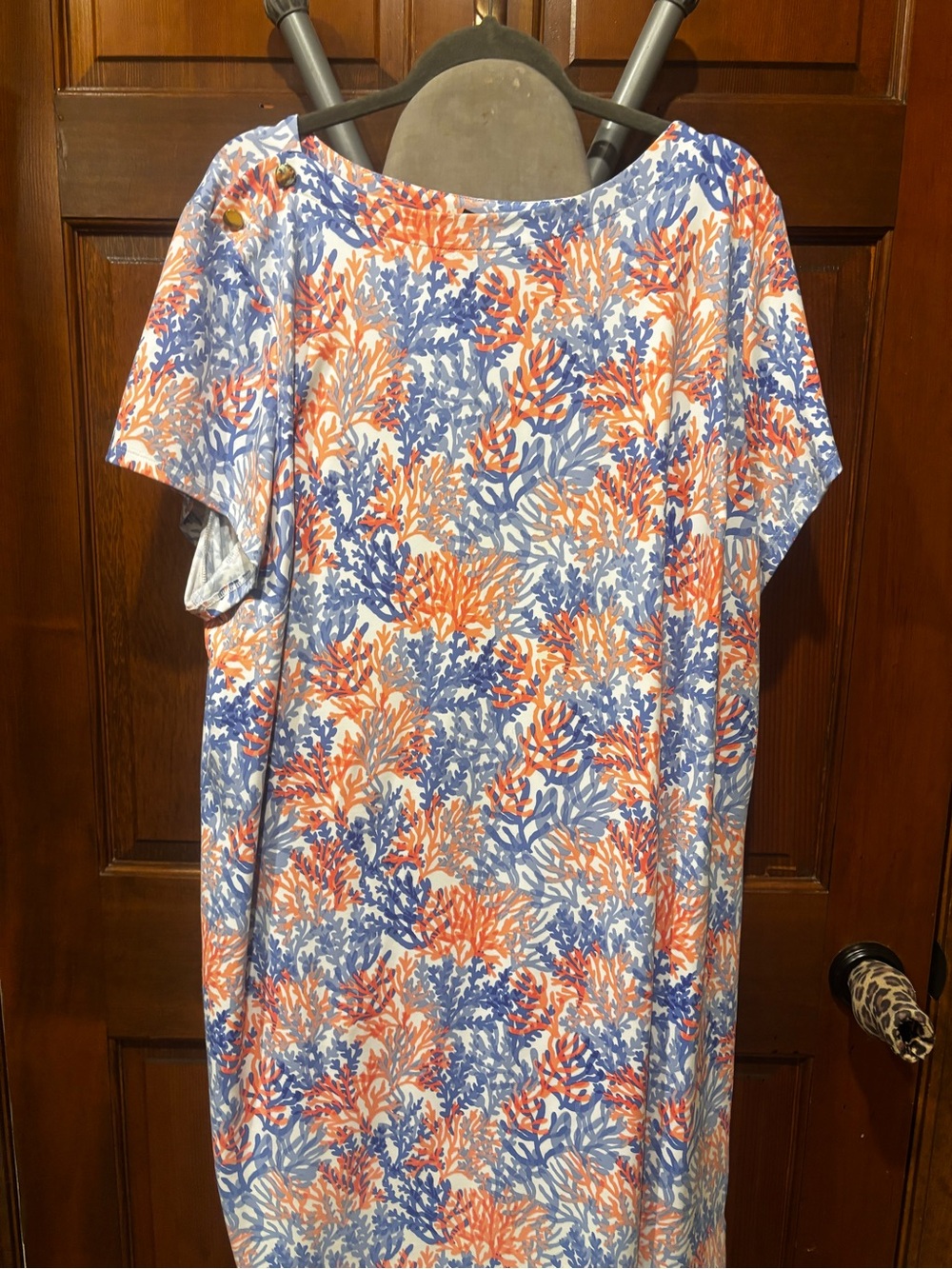 Talbots Coral Reef Print Tunic - Blue & Orange
